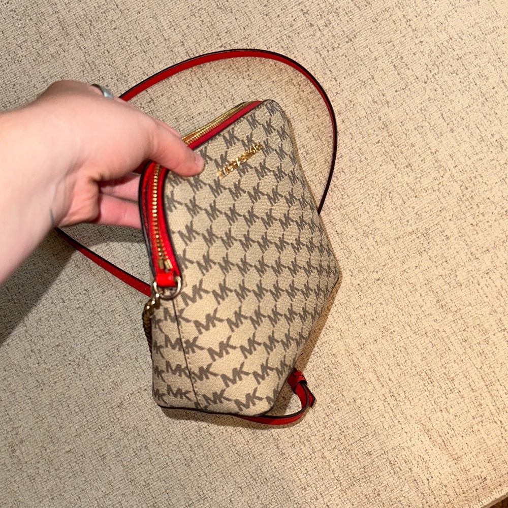 Michael Kors Tan and Red Crossbody Bag - Picture 6 of 8